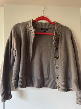 Quince Women's Taupe Button-Front Cardigan Sweater
